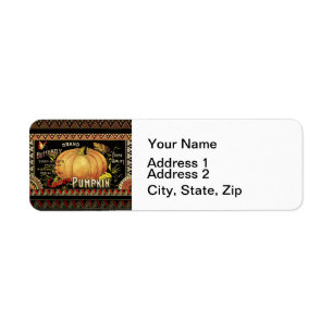 Vintage Golden Pumpkin Crate Label: Antique Fall