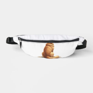 Vintage Golden Retriever Back View Dog Lover Illus Bum Bags