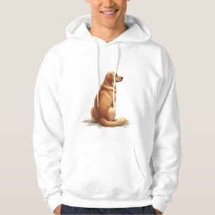 Vintage Golden Retriever Back View Dog Lover Illus Hoodie