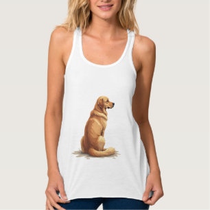 Vintage Golden Retriever Back View Dog Lover Illus Singlet