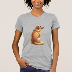 Vintage Golden Retriever Back View Dog Lover Illus T-Shirt