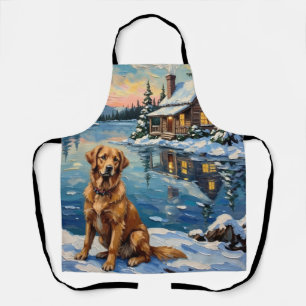 Vintage Golden Retriever by Lakeside Christmas Apron