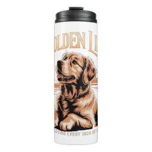 Vintage Golden Retriever Dog Lover - "Golden Life" Thermal Tumbler