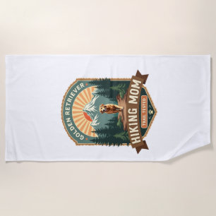 Vintage Golden Retriever Hiking Mum Trail Tested M Beach Towel