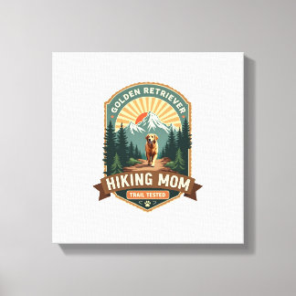 Vintage Golden Retriever Hiking Mum Trail Tested M Canvas Print