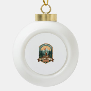 Vintage Golden Retriever Hiking Mum Trail Tested M Ceramic Ball Christmas Ornament
