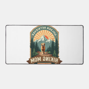 Vintage Golden Retriever Hiking Mum Trail Tested M Desk Mat