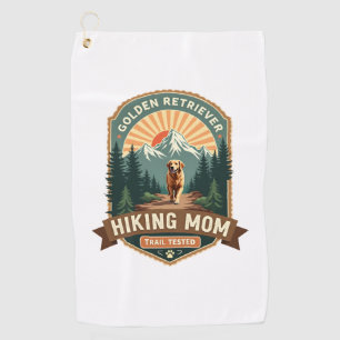 Vintage Golden Retriever Hiking Mum Trail Tested M Golf Towel