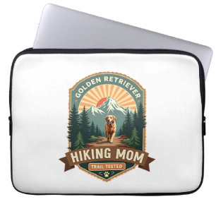 Vintage Golden Retriever Hiking Mum Trail Tested M Laptop Sleeve
