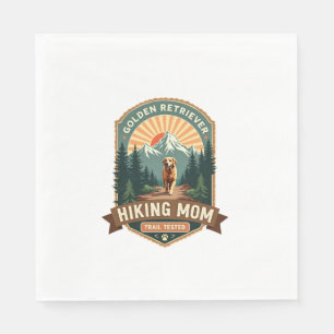 Vintage Golden Retriever Hiking Mum Trail Tested M Napkin