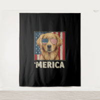 Vintage Golden Retriever 'Merica Flag
