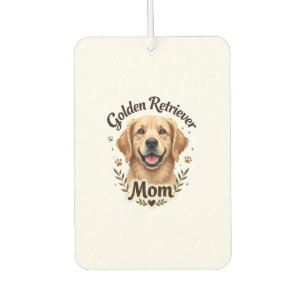 Vintage Golden Retriever Mom Dog Lover Typography  Car Air Freshener