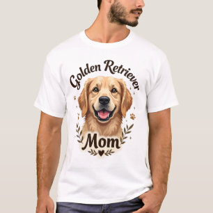 Vintage Golden Retriever Mom Dog Lover Typography  T-Shirt