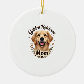 Vintage Golden Retriever Mum Dog Lover Typography  Ceramic Tree Decoration