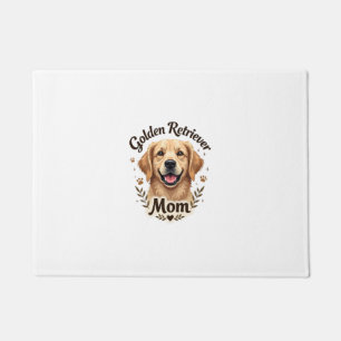 Vintage Golden Retriever Mum Dog Lover Typography Doormat