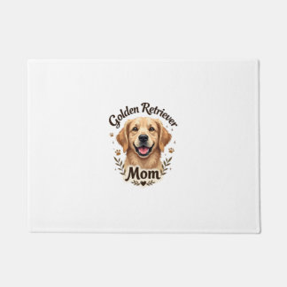 Vintage Golden Retriever Mum Dog Lover Typography  Doormat