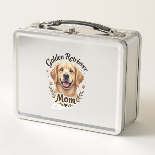 Vintage Golden Retriever Mum Dog Lover Typography  Metal Lunch Box