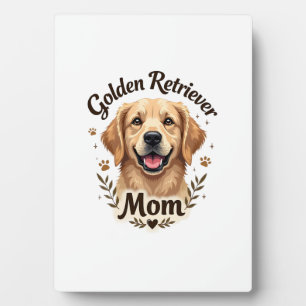 Vintage Golden Retriever Mum Dog Lover Typography  Plaque