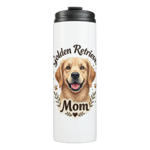 Vintage Golden Retriever Mum Dog Lover Typography  Thermal Tumbler