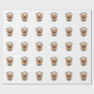 Vintage Golden Retriever Mum Dog Lover Typography Wrapping Paper