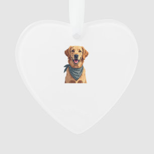 Vintage Golden Retriever Portrait with Colourful B Ornament