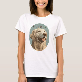 Vintage Golden Retriever Rescue Dog Portrait  T-Shirt