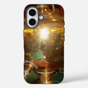 Vintage Golden Samovar Heirloom Tea Pot Art Prin iPhone 16 Case