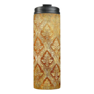 vintage golden shabby background thermal tumbler