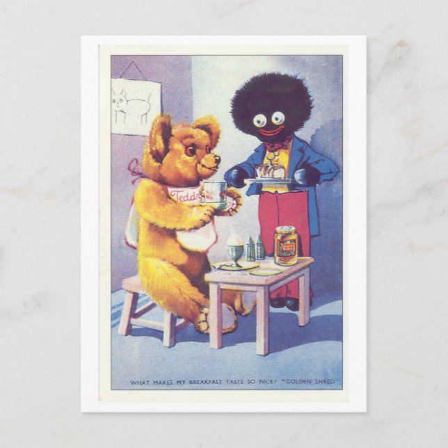Vintage Golden Shred Teddy Bear Ad Postcard (Front)