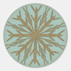 Vintage Golden Snowflake 4 Classic Round Sticker