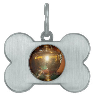 Vintage Golden Tea Pot Wall Art & Print Pet ID Tag
