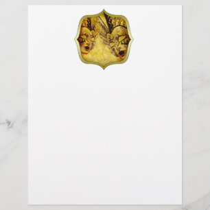 Vintage golden Venetian masks