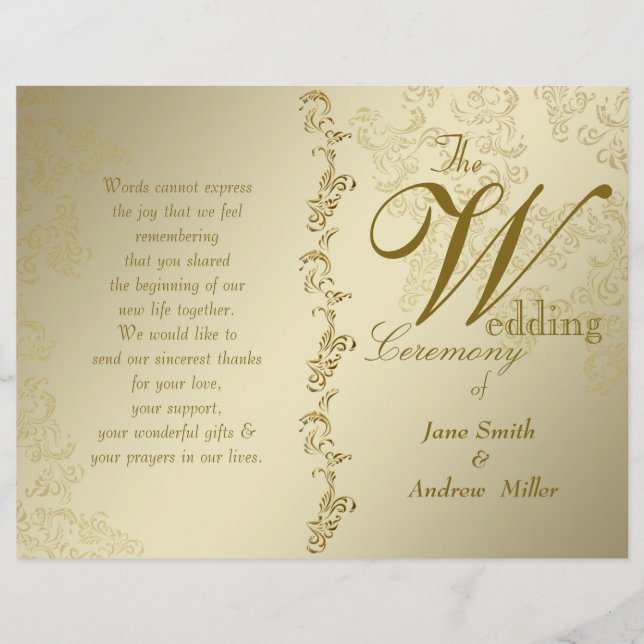 vintage golden wedding programs (Front)