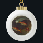 Vintage Goldfish Bowl Ceramic Ball Christmas Ornament<br><div class="desc">An old photograph of three goldfish swimming in a fishbowl.</div>