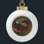 Vintage Goldfish Bowl Ceramic Ball Christmas Ornament<br><div class="desc">An old photograph of three goldfish swimming in a fishbowl.</div>