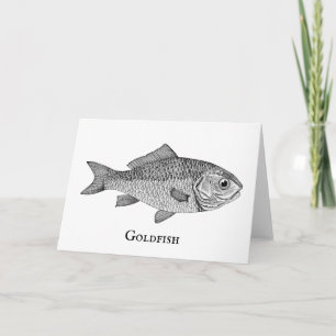 Vintage Goldfish Illustration Card