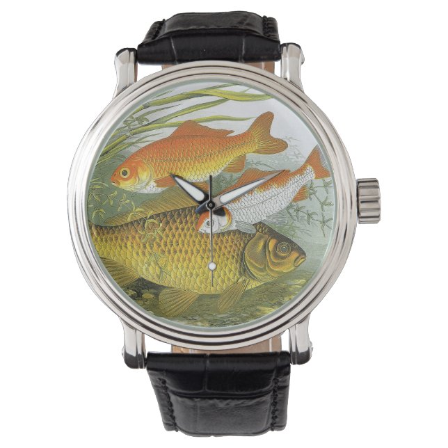 Vintage Goldfish Koi Fish, Marine Aquatic Sea Life Watch (Front)