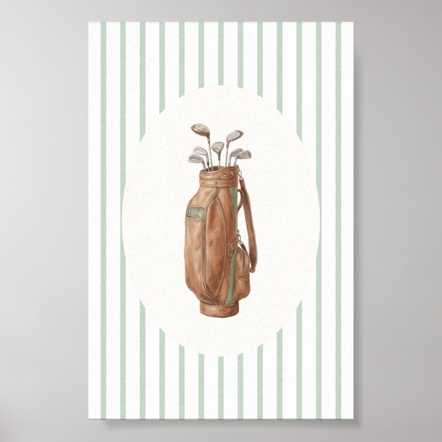 Vintage Golf Bag Wall Art (Front)