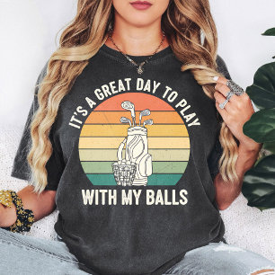 Vintage Golf Balls & Clubs Retro Sunset T-Shirt