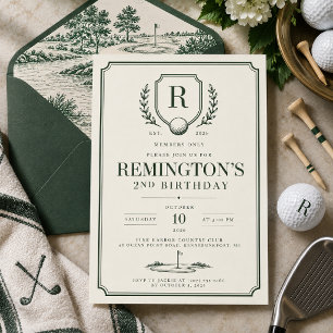 Vintage Golf Birthday Party Invitation