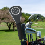 Vintage Golf Club Logo Monogram Golf Head Cover<br><div class="desc">Upgrade his golf bag with a personalised driver cover! Vintage style monogrammed design features a pair of crossed golf clubs with his initials and birth year in white on a charcoal off-black background.</div>