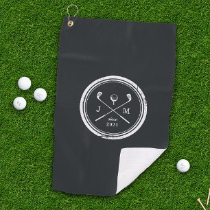 Vintage Golf Club Logo Monogram Towel