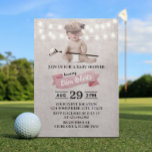 Vintage Golf Girl Sport Theme Baby Shower Invitation<br><div class="desc">Vintage Golf Girl Sport Theme Baby Shower Pink Gingham Invitations.</div>