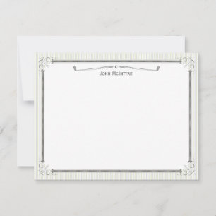 Vintage Golf Personalised Flat Note Cards