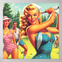 Vintage Golf Pin-up