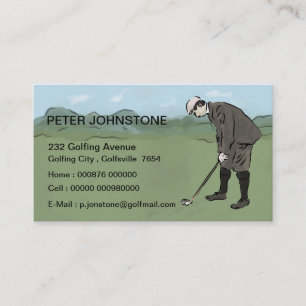 Vintage Golf player contact cards