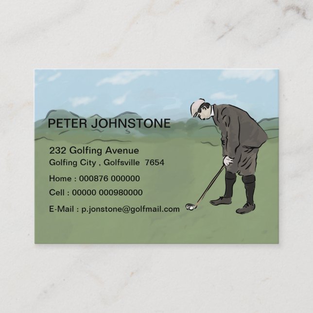 Vintage Golf player contact cards (Front)