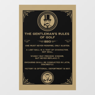 Vintage Golf Rules Wall