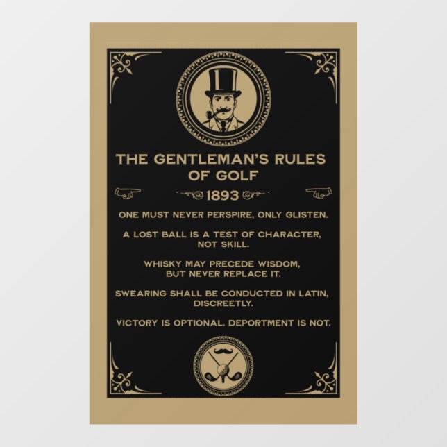Vintage Golf Rules Wall  (Sheet)