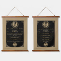 Vintage Golf Rules Wall